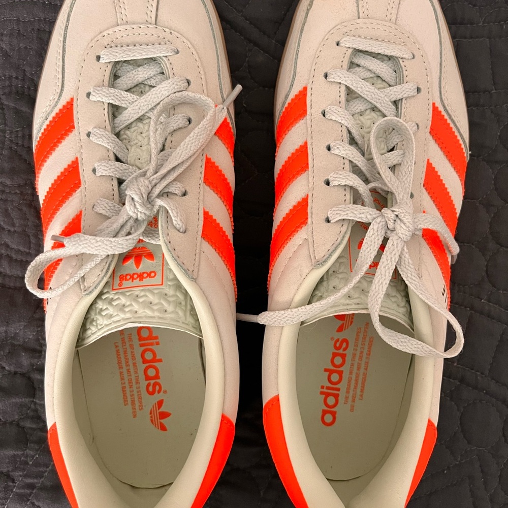 Adidas Mint Sneakers with Vibrant Orange Stripes
